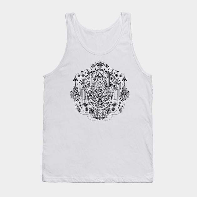 Hamsa Hand -Hand of Fatima Ornament Tank Top by Nartissima